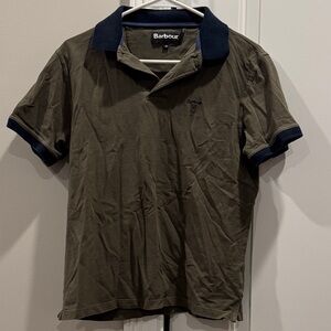 Barbour Olive & Navy Short-Sleeve Polo